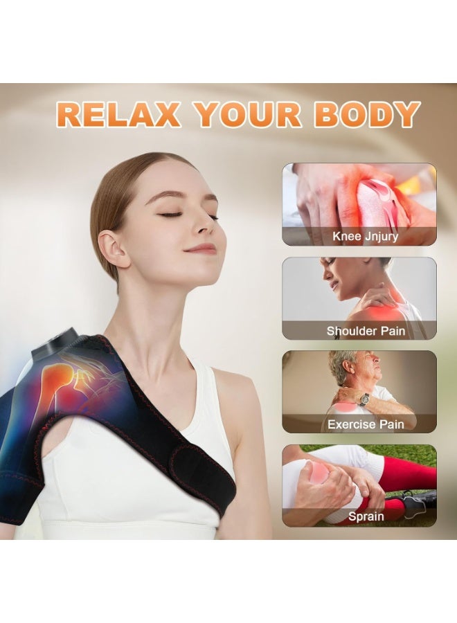 مساج الركبة الحراري – دعامة لاسلكية قابلة للشحن مع حرارة واهتزاز قابل للتعديل لتخفيف ألم الركبة، الكتف، المرفق والمفاصل - Image 3