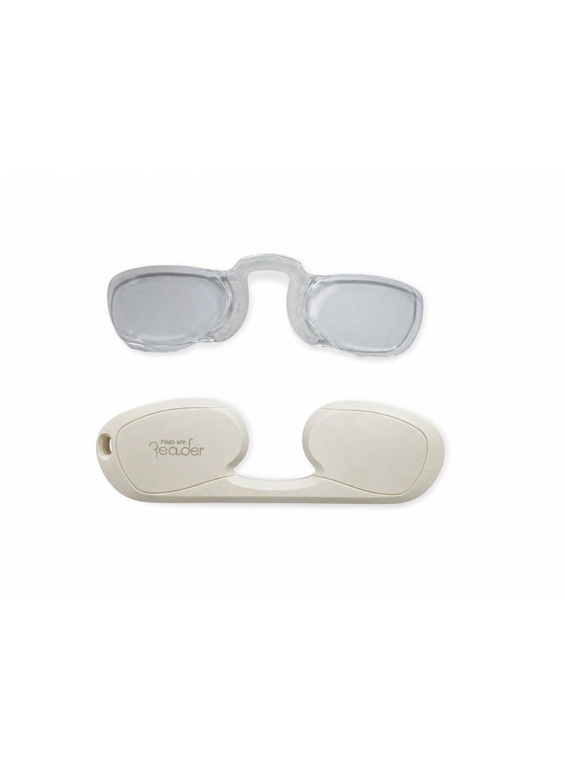 FIND MY Reader Rectangle Nose Clip-On Reading Glasses, White, Multiple Magnification Options (1.00x–3.00x) - Image 1