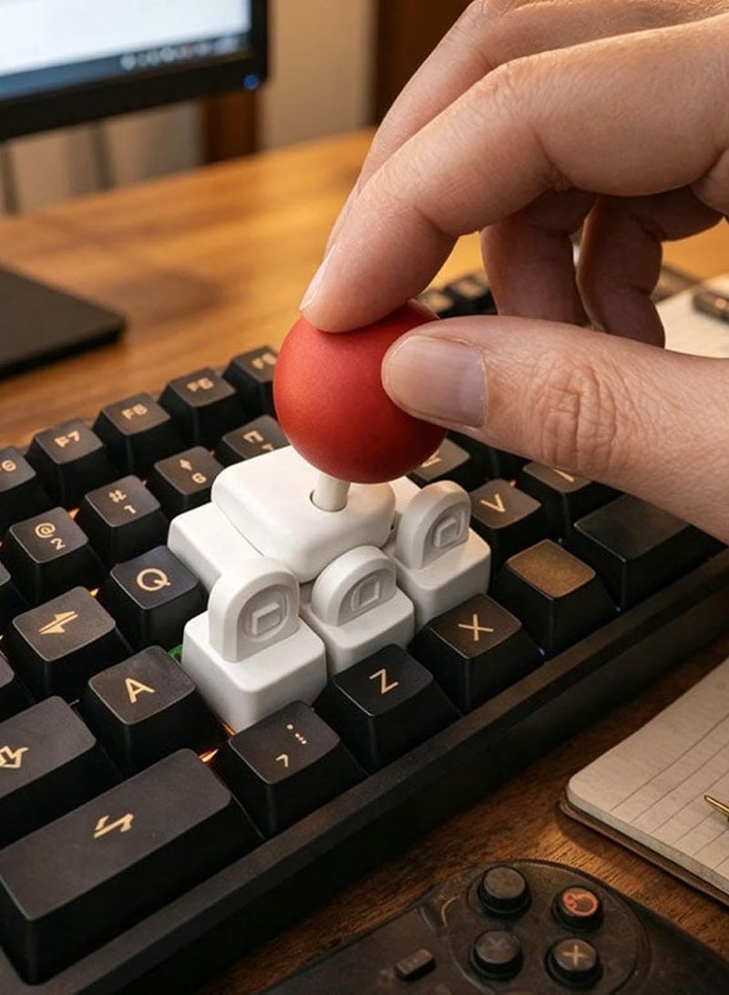 MAOGEDA 3D Printed Keyboard Joystick Keycap, Thickened & Raised WASD Joystick for Mechanical Keyboard, 4-Way Directional Arcade Stick Adapter, DIY Novelty Analog Button Attachment – Extra Tall for Better Grip and Control - Image 1