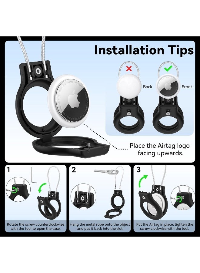 2 Pack Case for AirTag, Anti-Lost Air Tag Lock Case Airtag Keychain Holder for Luggage, Bag, Pet, Key, Backpack - Image 4