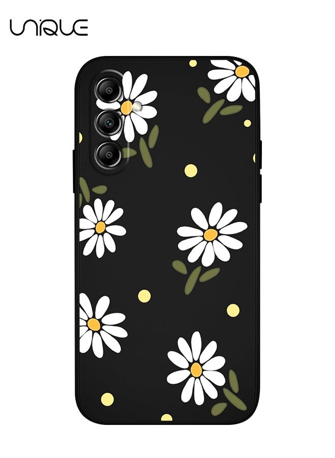 Unique Compatible with Samsung Galaxy A55 Case - Creative Design Flower Phone Case - Ultra Thin Soft Silicone Protection Compatible Samsung A55 5G Phone Case - Daisy Black