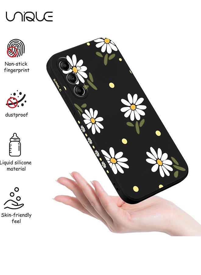 Unique Compatible with Samsung Galaxy A55 Case - Creative Design Flower Phone Case - Ultra Thin Soft Silicone Protection Compatible Samsung A55 5G Phone Case - Daisy Black - Image 2
