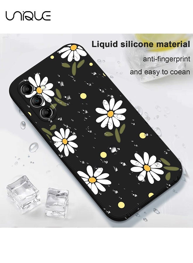 Unique Compatible with Samsung Galaxy A55 Case - Creative Design Flower Phone Case - Ultra Thin Soft Silicone Protection Compatible Samsung A55 5G Phone Case - Daisy Black - Image 4