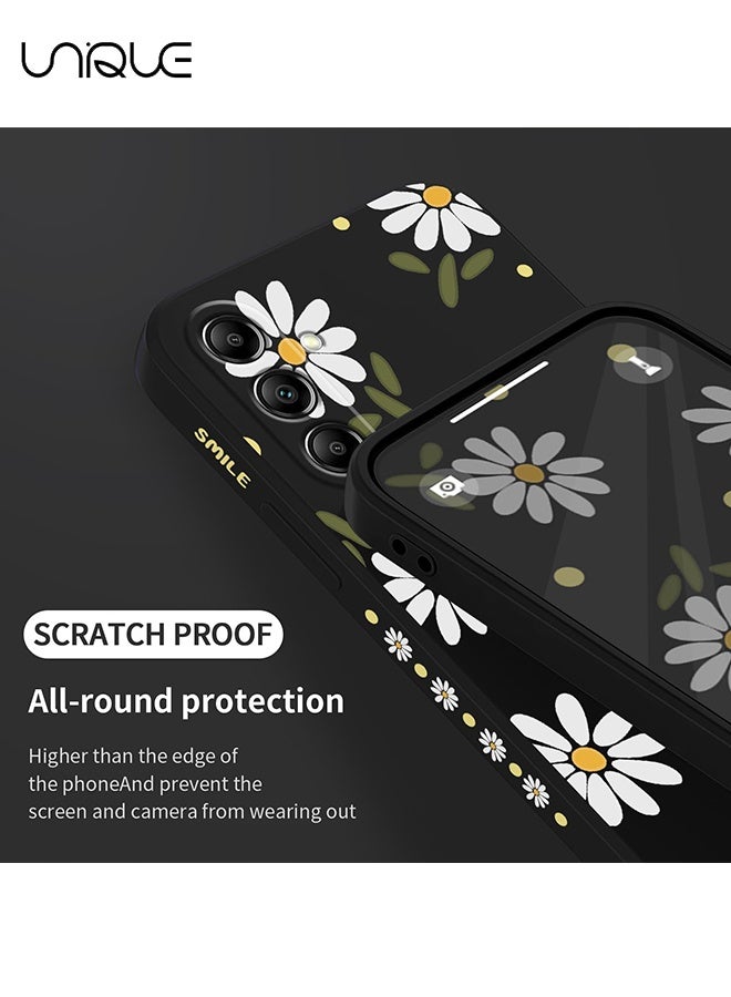 Unique Compatible with Samsung Galaxy A55 Case - Creative Design Flower Phone Case - Ultra Thin Soft Silicone Protection Compatible Samsung A55 5G Phone Case - Daisy Black - Image 5