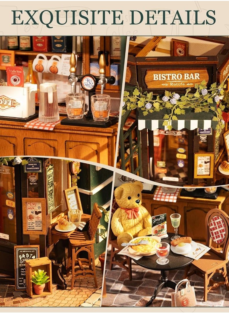 روبوتايم Rolife Restaurant DIY Miniature House DG167 Premium 3D Puzzle Building Kits for Adults & Teens - Decorative Home Deco, Ramadan & Holiday Gift, Eid and Birthday for Puzzle Enthusiasts, Stress Relief STEM Project  - Image 4