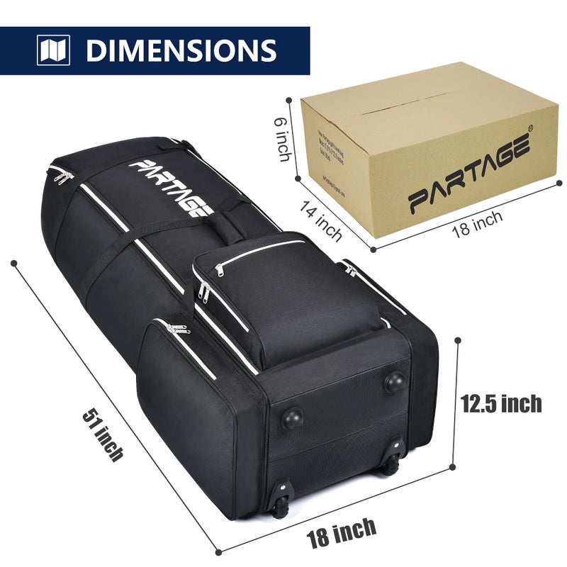 Partage Golf Travel Bag with Wheels,Golf Travel Case for Airlines, 600D Heavy Duty Oxford -Black - Image 5