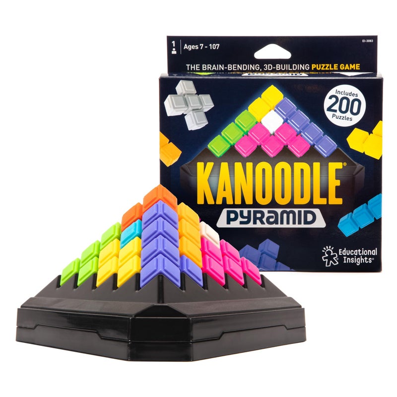 Educational Insights Kanoodle Pyramid - 3D Brain Teaser Puzzles, Single Player Brain Game, Handheld Travel Games for Kids, Challenging Logic Puzzle Games and Gifts for Kids, Teens & Adults Ages 7+ - Image 1