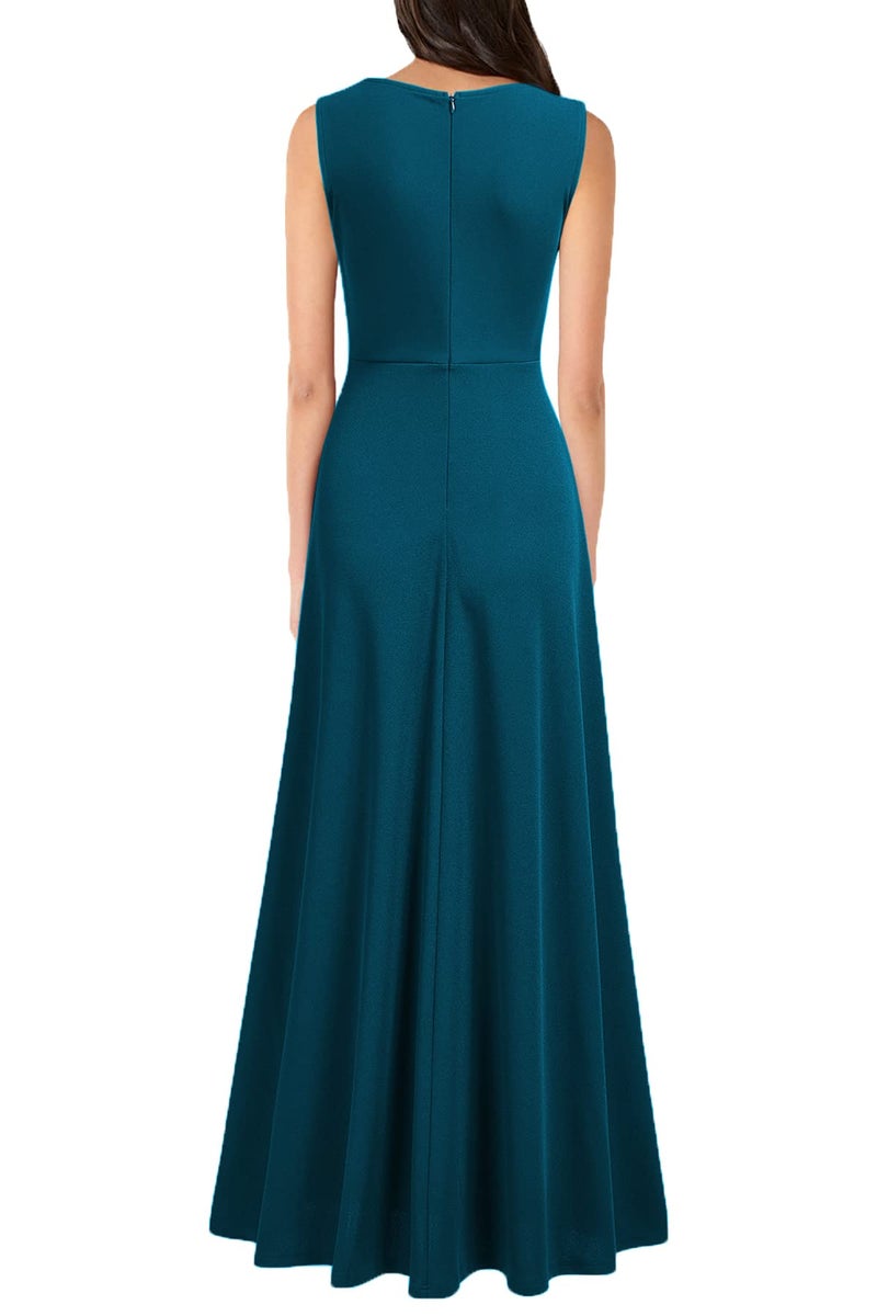 MUSHARE Women's V Neck Sleeveless Split Formal Dress Cocktail Party Prom Long Dresses - Image 2