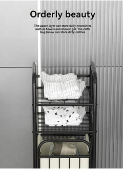 XiuWoo Multi-functional Portable Dirty Clothes Basket Bag Washing Laundry Hamper Storage Rack For Home Bedroom Bathroom Balcony  - Image 3