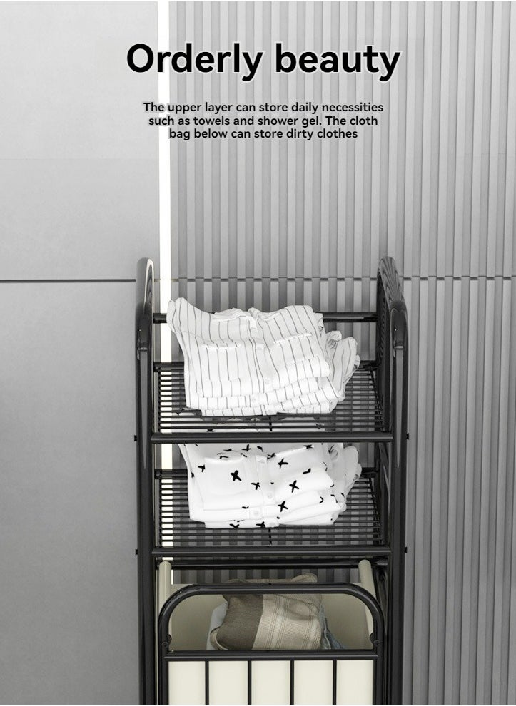 XiuWoo Multi-functional Portable Dirty Clothes Basket Bag Washing Laundry Hamper Storage Rack For Home Bedroom Bathroom Balcony  - Image 3