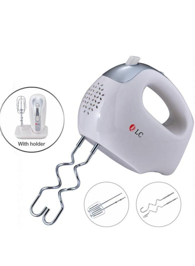 ال سي خلاط يدوي كهربائي للعجين، من الفولاذ المقاوم للصدأ، 2 مضرب وخطاف عجين 150 واط - Image 1
