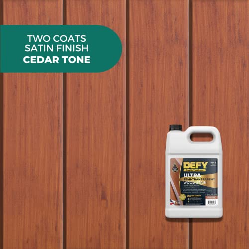 DEFY Ultra Semi-Transparent Outdoor Wood Stain and Sealer in One – Cedar Tone, 1 Gallon, Deck Stain and Sealer | Rich Color and Satin Sheen for All Wood Types - Image 3