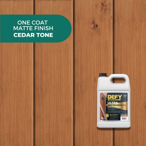 DEFY Ultra Semi-Transparent Outdoor Wood Stain and Sealer in One – Cedar Tone, 1 Gallon, Deck Stain and Sealer | Rich Color and Satin Sheen for All Wood Types - Image 2