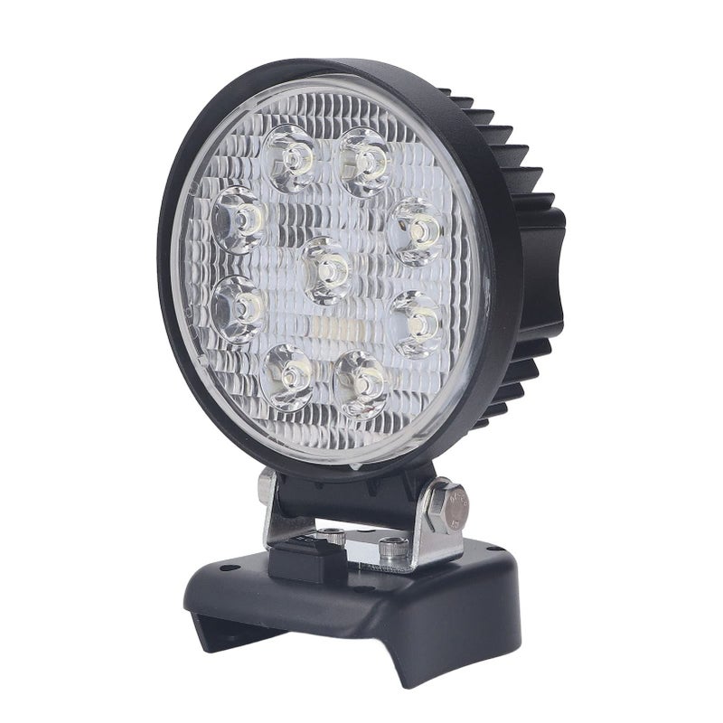 27w 2400lm Cordless Led Work Light 18v Battery Powered Portable Handheld Job Site Flood Beam With 110 Degree Rotating Head For Camping Emergency Outdoor Use In Black - Image 3