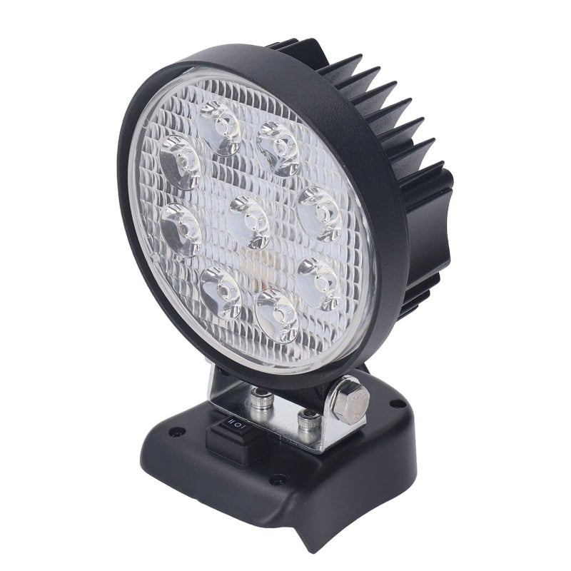 27w 2400lm Cordless Led Work Light 18v Battery Powered Portable Handheld Job Site Flood Beam With 110 Degree Rotating Head For Camping Emergency Outdoor Use In Black - Image 5