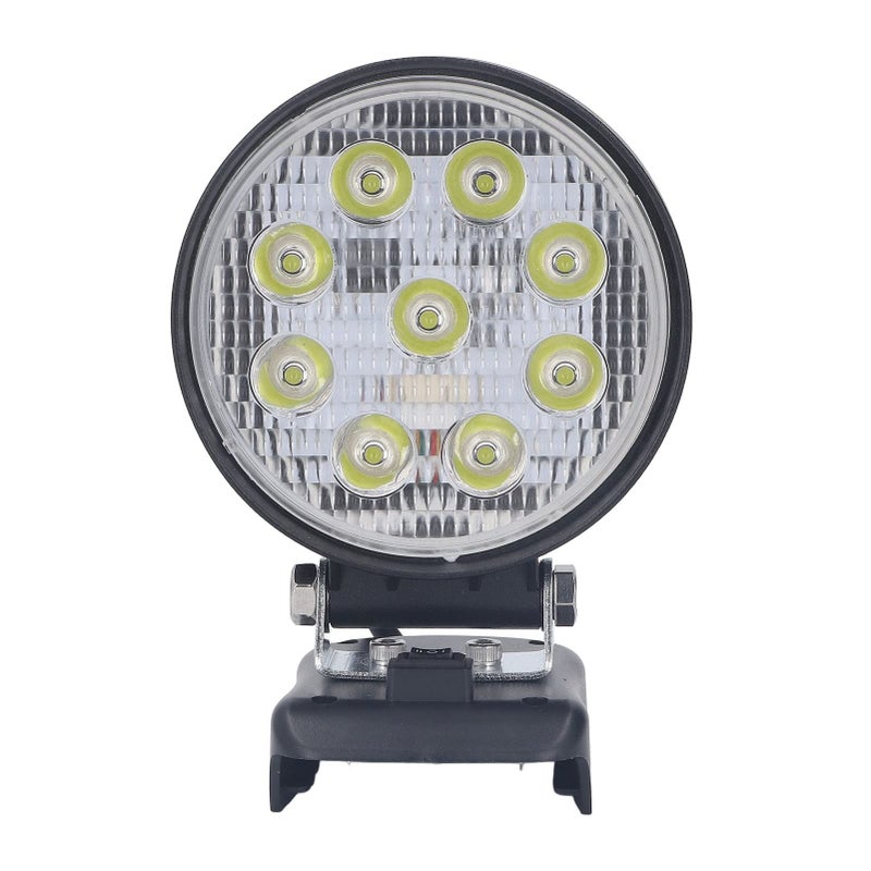27w 2400lm Cordless Led Work Light 18v Battery Powered Portable Handheld Job Site Flood Beam With 110 Degree Rotating Head For Camping Emergency Outdoor Use In Black - Image 2