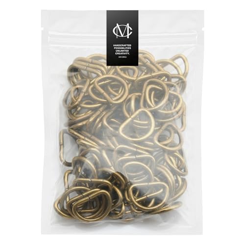 CRAFTMEMORE 100 Pack 3/4 Inch Metal D-Rings Non Welded Dee Ring for Bag Belt Lanyard DIY Craft Accessories (Antique Brass) - Image 3