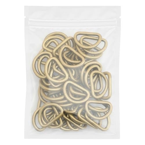 CRAFTMEMORE 100 Pack 3/4 Inch Metal D-Rings Non Welded Dee Ring for Bag Belt Lanyard DIY Craft Accessories (Antique Brass) - Image 1