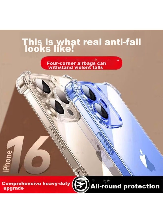 kelleia Kalaio Compatible With Apple 16 Pro Phone Case, Air Cushion Shockproof Ultra-thin Protective Cover, Iphone 16 Pro Protective Case With Full Lens Protection, Transparent Silicone Soft Shell - Image 3