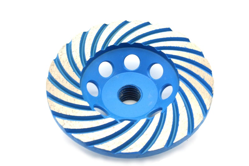 TEMO 4 Inch Diamond Turbo Segment Grinding Cup Wheel 5/8 Inch Thread Arbor for Marble Tile Concrete and Rock - Image 1