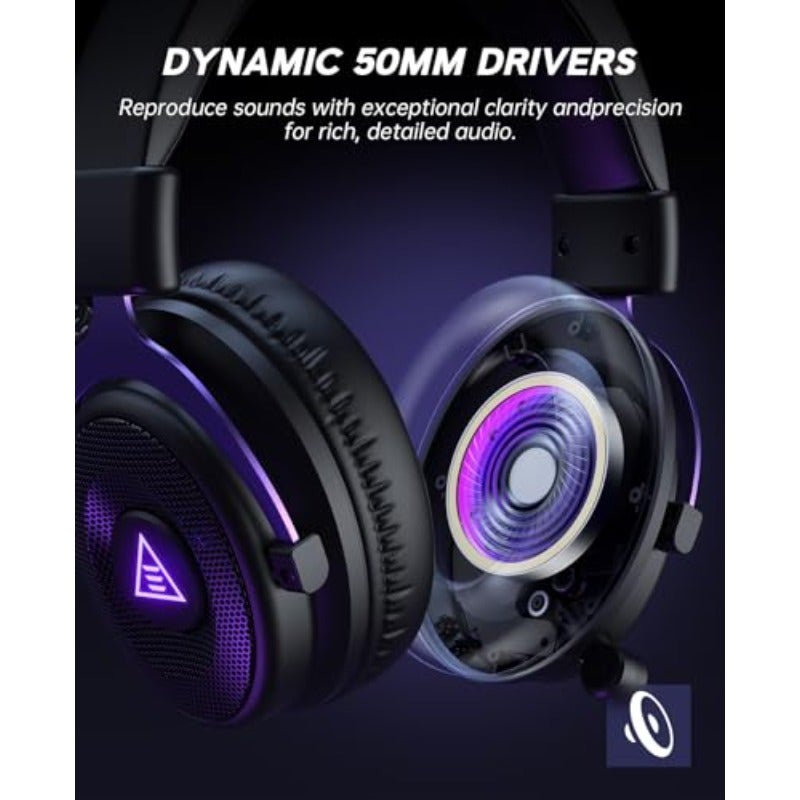 EKSA Wireless Gaming Headset for PC Ps5 Ps4 2.4 Ghz USB Type-C Gaming Headphones with Microphone 30ms Latency 80H Battery Bluetooth Headphones for Switch Laptop Mobile Mac - Image 4