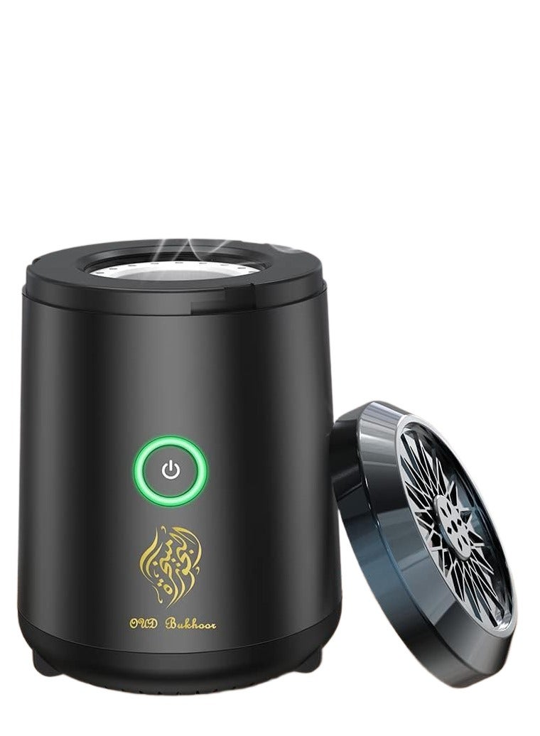 عود بخور مبخرة بخور كهربائية محمولة - مبخرة قابلة لإعادة الشحن مع حجرة تسخين سيراميك، موزع روائح عطرية بشحن USB، تصميم صغير الحجم للاستخدام في المنزل والمكتب والسيارة والسفر - Image 1