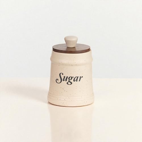 ClayStone Tea Sugar Salt Containers Ceramic with Airtight Lids - Set of 3 Jars for Kitchen Storage (Tea Suger Salt) - Image 3