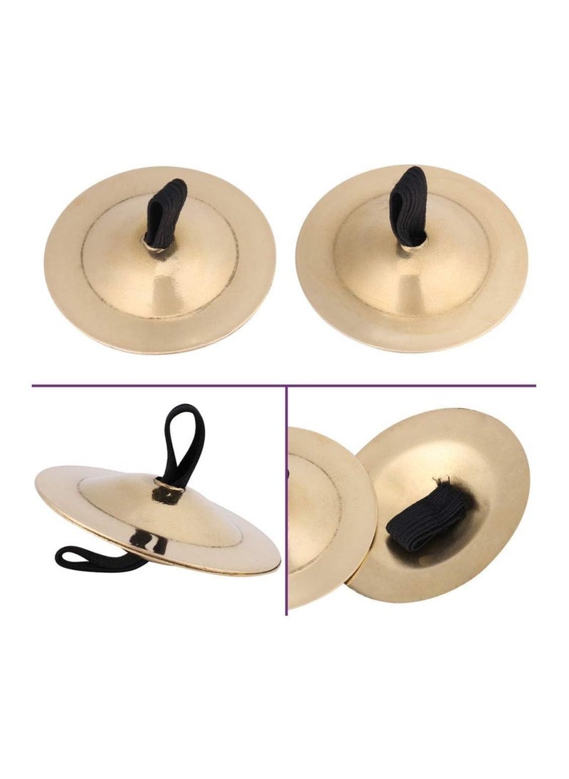 RATSAW 2 Pieces Small copper Finger Cymbals Belly Dancing Musical Instrument for Dancer Party game  - Image 5