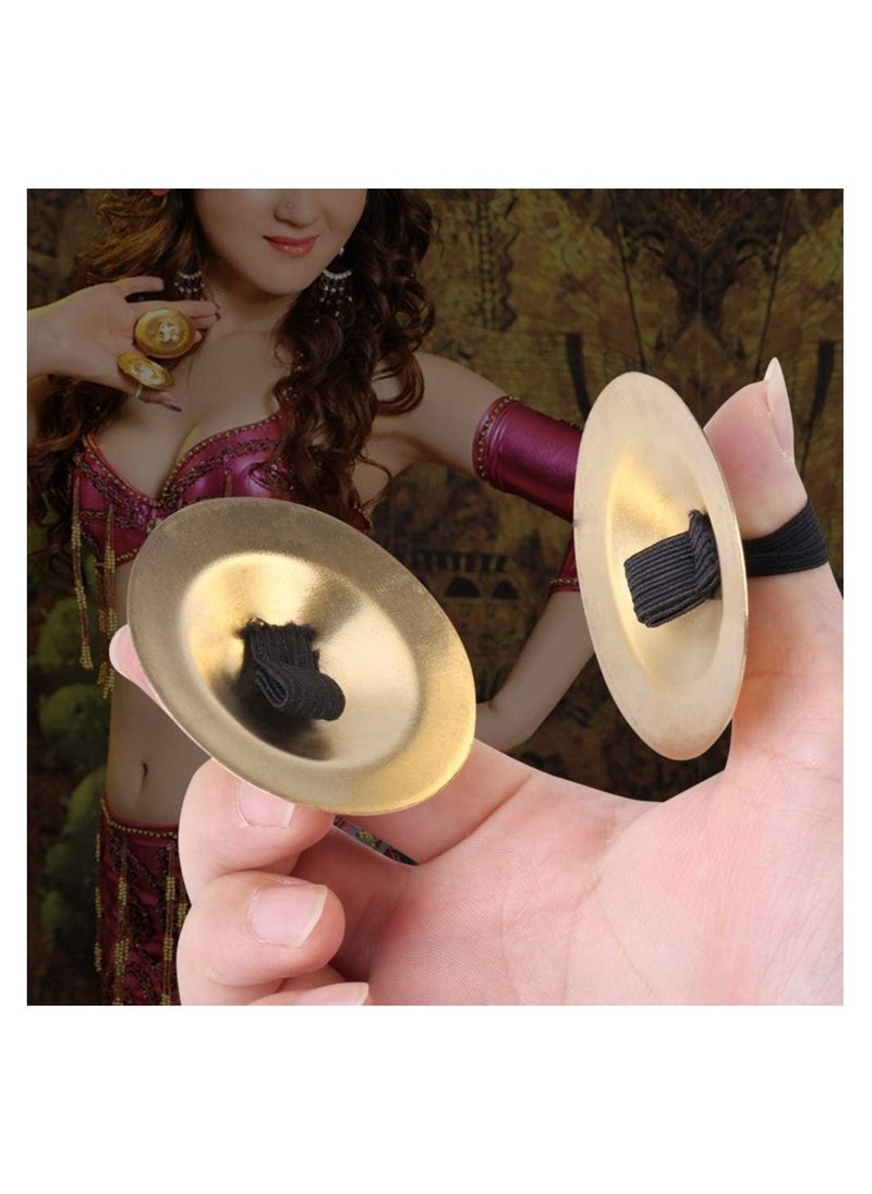 RATSAW 2 Pieces Small copper Finger Cymbals Belly Dancing Musical Instrument for Dancer Party game  - Image 2