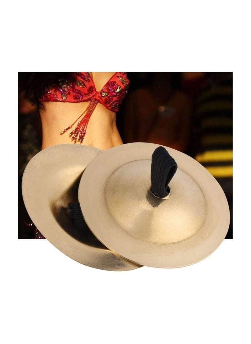 RATSAW 2 Pieces Small copper Finger Cymbals Belly Dancing Musical Instrument for Dancer Party game  - Image 3