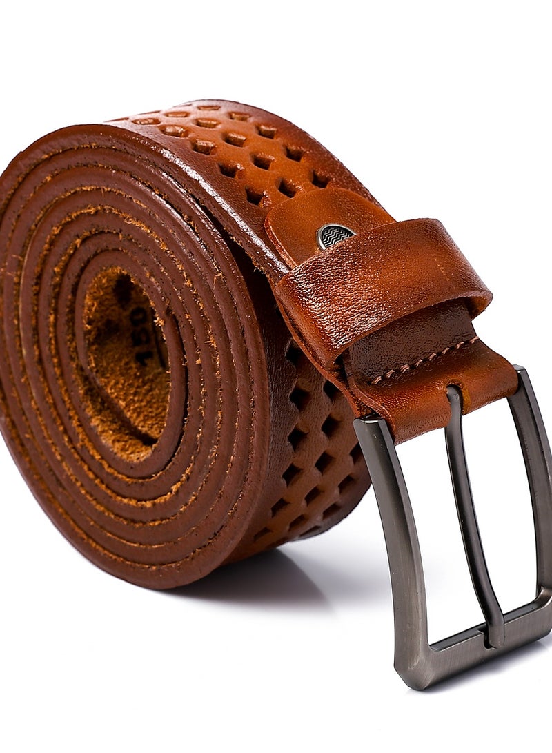 Andora Havan Perforated Leather Belt_Havan - Image 1