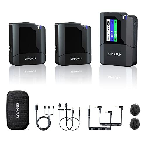 KIMAFUN Dual Wireless Lavalier Microphone for Camera 2 Pack Lapel Mic for Interview Live Stream KMG502 - Image 1