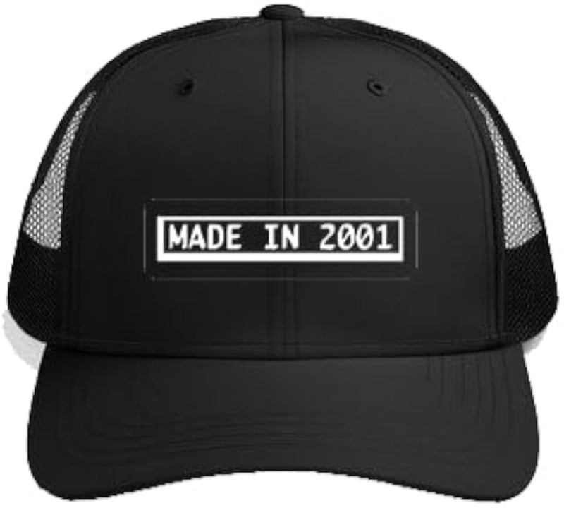 MADE IN 2001 Plain unisex baseball cap Black