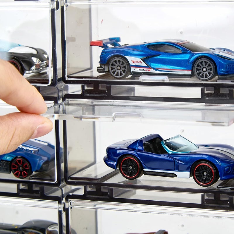 Saichotoy Display Case Compatible with Hot Wheels Stackable Toy Car Storage Transparent Organizer for Matchbox 164 Scale Diecast Cars 32 Packs Clear Case Only - Image 4