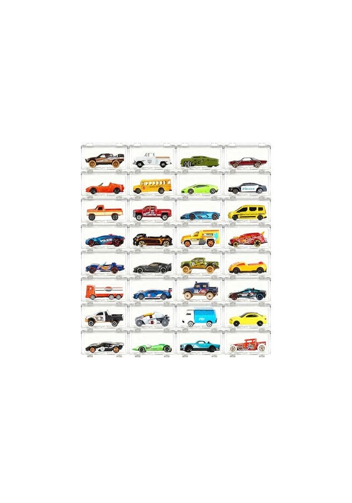 Saichotoy Display Case Compatible with Hot Wheels Stackable Toy Car Storage Transparent Organizer for Matchbox 164 Scale Diecast Cars 32 Packs Clear Case Only - Image 1