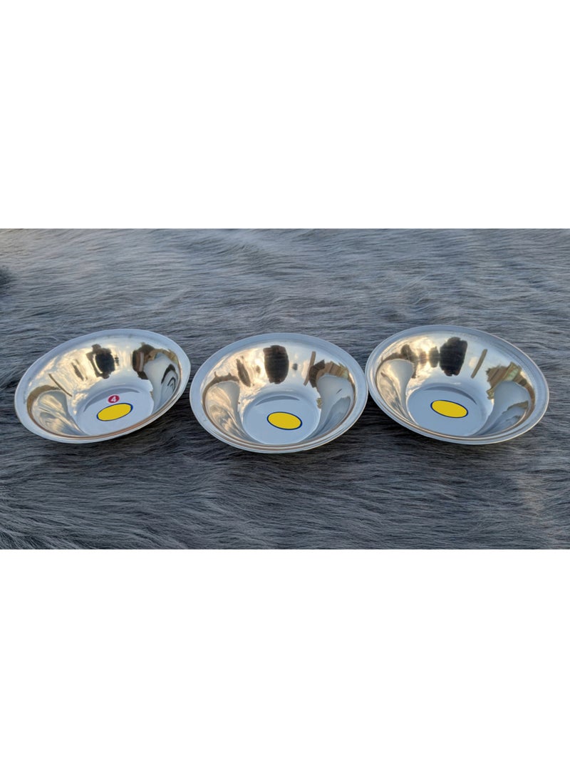 طبق تقديم طعام من الاستانلس ستيل لتقديم اطعمة مختلفة ومتنوعة 3 قطع - عملي ومتين للاستخدام - Image 2