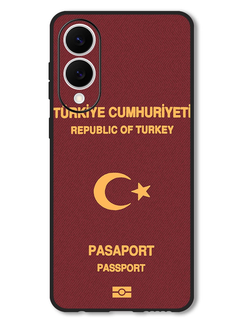 Theodor Case Compatible with Samsung Galaxy S25 Edge 6.7 Inch Protection Shockproof Bumper Cover Turkey Passport - Image 1