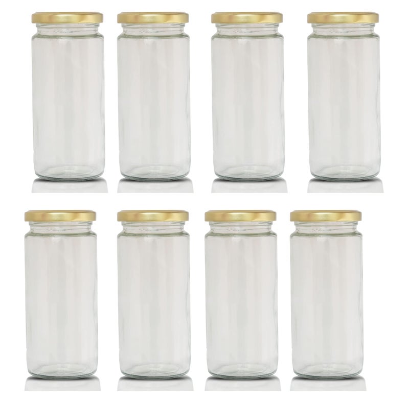 Pure Source India Kitchen Storage long Bamboo Glass Jars For Sauce, Pickle, Cereal, Spice, Spaghetti Noodles (200 ml, Transparent) -Pack of (12) - Image 4