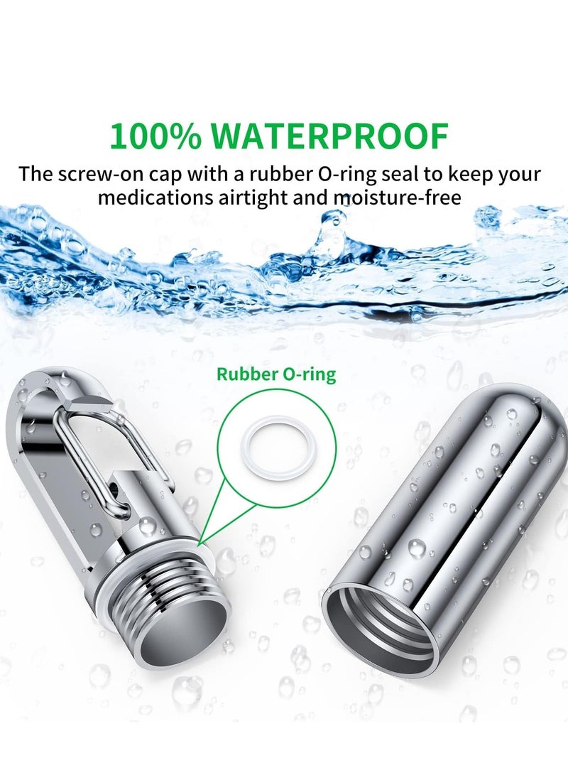 Zikra Small Pill Box Keychain Titanium Mini Portable Pill Organizer Case Container for Purse, Waterproof Metal Pocket Pill Holder Medicine Bottle for Outdoor Camping Travel - Image 4