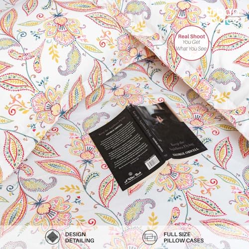 Urban Space Serene 200 Tc Cotton Elastic Fitted Floral Bedsheets King Size With 2 Pillow Covers, King Size Bedsheet (Iris Pink, Size 72 X 78 Inches) - Image 5
