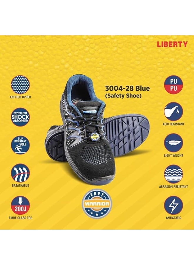 Liberty Warrior 3004-28 Safety Shoes for Men, Genuine Leather, Light Weight, Fibre Glass Toe, Industrial Shoes for Men,  Blue, Sizes-5UK-11UK - Image 3