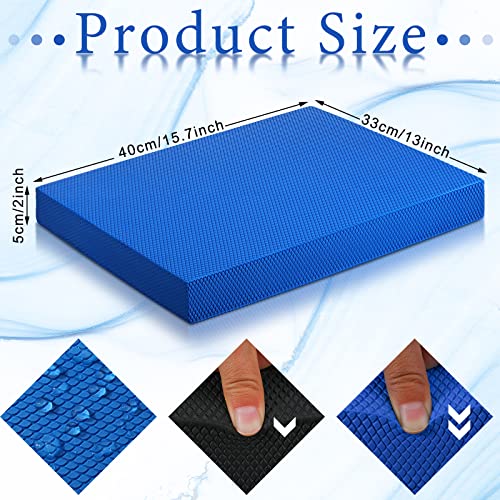 Deekin 2 Pcs Foam Balance Pad Non Slip Stability Trainer Rectangle Board Exercise Pad Cushion for Women Men Dancing Balance Training Workouts Yoga Physical Therapy Black and Dark Blue - Image 3