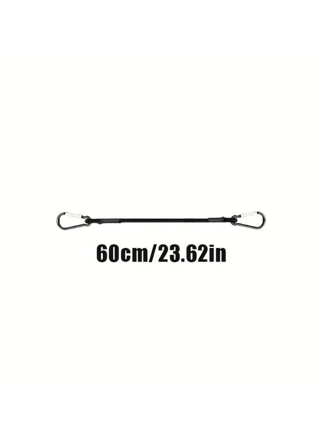 Black Heavy Duty Stretchable Bungee Cords 23 62 Inch Metal Hooks 122lb Breaking Strength - Image 1
