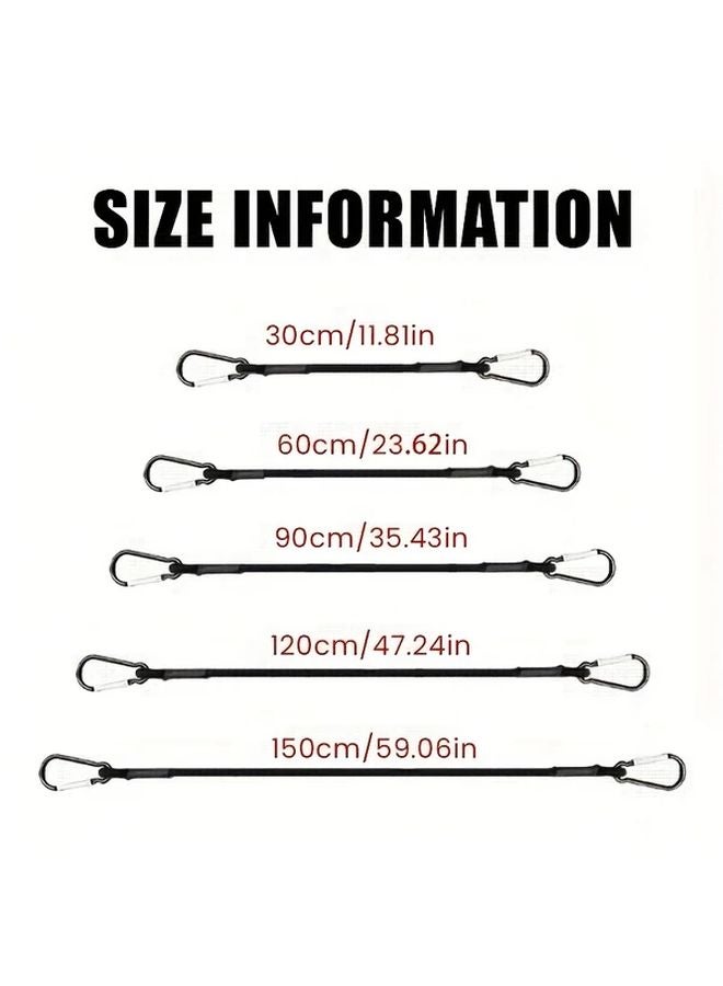 Black Heavy Duty Stretchable Bungee Cords 23 62 Inch Metal Hooks 122lb Breaking Strength - Image 3