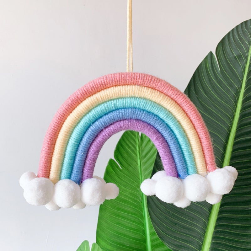 Ins Decoration Nordic Style Home Decoration Children'S Room Decoration Pendant Woven Clouds Rainbow Hanging Wall Decoration Hanging Decoration - Image 2
