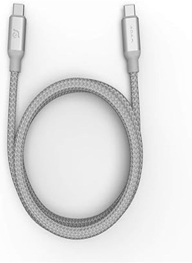 ADAM ELEMENTS NewCaSa C200 USB-C To USB-C Charging Cable - 100W SILVER… 