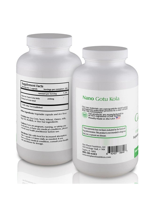 One Planet Nutrition Nano Gotu Kola 250 mg Veggie Capsules (120 Servings), Gotu Kola Extract, Nano for Enhanced Absorption, Enhances Brain Function & Collagen Synthesis, Non-GMO, Vegan, Gluten-Free - Image 2