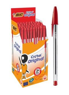 Bic 50-Piece Cristal Medium 1.0mm Tip Ballpoint Pen Red Ink  - Image 1