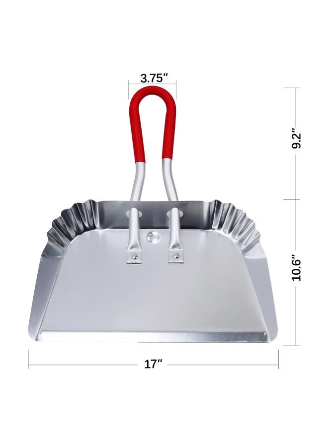 Top Dog Metal Dustpan 17”, Aluminum Dust Pans Heavy Duty Does not Chip or Bend Sheet Metal Edge Flat Against Floor for Small Item Sweeping Rubber Coated Easy to Grasp Handle (1pc) - Image 2