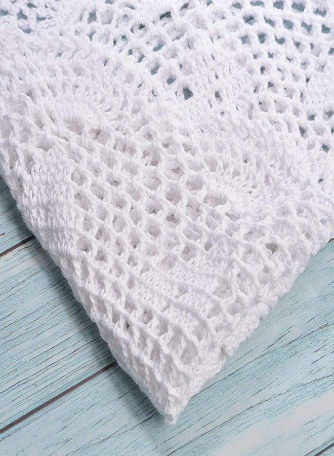 Wixine 1Pcs 14" Vintage Floral Hand Crochet Cotton White Doily Round Flower Table Placemat - Image 5